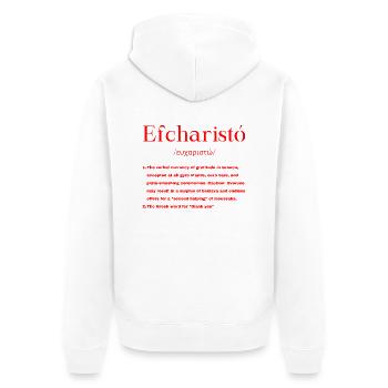Griechisch - Unisex Premium Bio Zip Hoodie - Weiß - Hinten - Thijin (182cm)