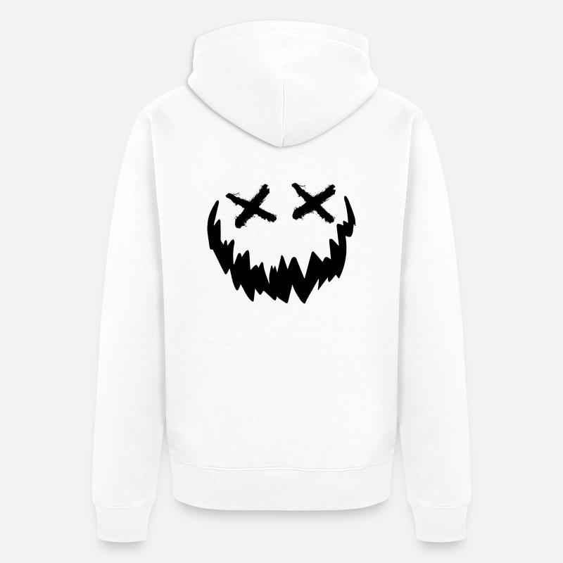 Lustiges Bild Geschenkidee Gesicht Bart - Unisex Premium Bio Zip Hoodie - Weiß