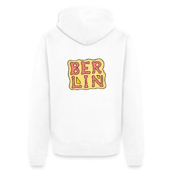 Berlin - Unisex Premium Bio Zip Hoodie - Weiß - Hinten - Thijin (182cm)
