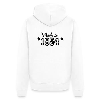 1954 - Unisex Premium Bio Zip Hoodie - Weiß - Hinten - Thijin (182cm)