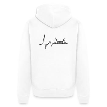 Herzschlag Tischtennis - Unisex Premium Bio Zip Hoodie - Weiß - Hinten - Thijin (182cm)