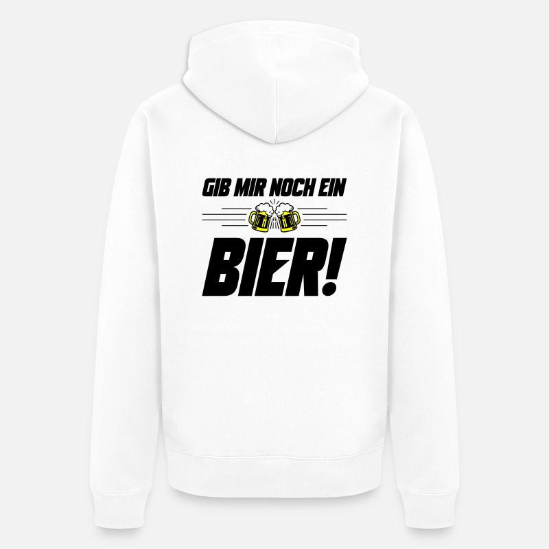 Noch ein Bier Spruch - Unisex Premium Bio Zip Hoodie - Weiß