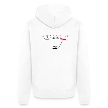 vu meter ii EN - Unisex Premium Organic Zip Hoodie - white - Back - Thijin (182cm)