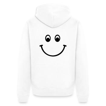 Smiley - Unisex Premium Bio Zip Hoodie - Weiß - Hinten - Thijin (182cm)