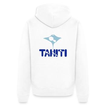 Tahiti manta - Unisex Premium Organic Zip Hoodie - white - Back - Thijin (182cm)