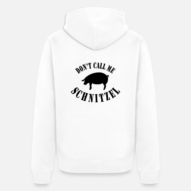 Ne me Schnitzel appeler - Veste à capuche bio Premium Unisexe - blanc