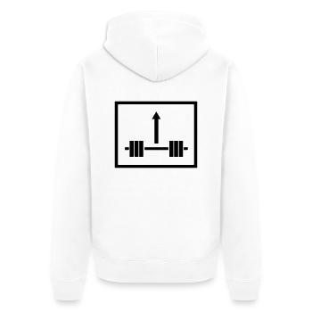 Lift Weight Up - Unisex Premium Bio Zip Hoodie - Weiß - Hinten - Thijin (182cm)