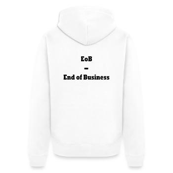 Feierabend - Unisex Premium Bio Zip Hoodie - Weiß - Hinten - Thijin (182cm)
