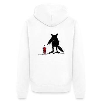 Rotkäppchen - Unisex Premium Bio Zip Hoodie - Weiß - Hinten - Thijin (182cm)