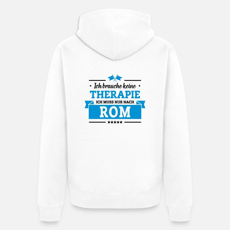 Nur nach Rom - Unisex Premium Bio Zip Hoodie - Weiß