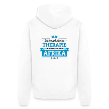 Nur nach Afrika - Unisex Premium Bio Zip Hoodie - Weiß - Hinten - Thijin (182cm)