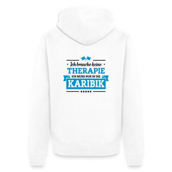 Nur in die Karibik - Unisex Premium Bio Zip Hoodie - Weiß - Hinten - Thijin (182cm)