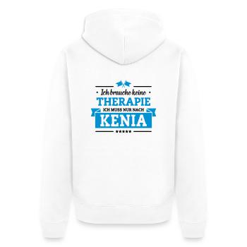 Nur nach Kenia - Unisex Premium Bio Zip Hoodie - Weiß - Hinten - Thijin (182cm)