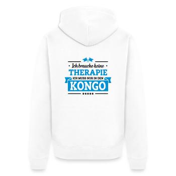 Nur in den Kongo - Unisex Premium Bio Zip Hoodie - Weiß - Hinten - Thijin (182cm)