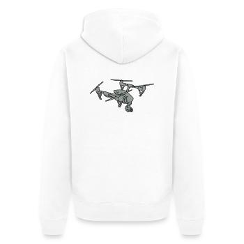 Drohne 2 - Unisex Premium Bio Zip Hoodie - Weiß - Hinten - Thijin (182cm)