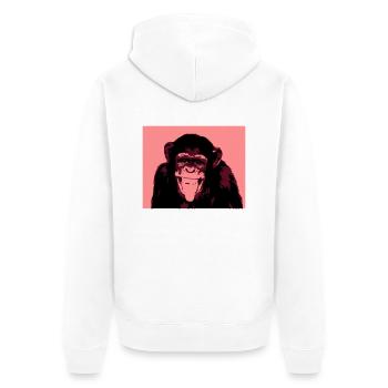 AFFE - Unisex Premium Bio Zip Hoodie - Weiß - Hinten - Thijin (182cm)