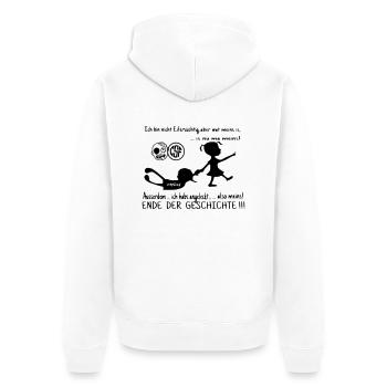 Ich bin nicht Eifersüchtig ... - Unisex Premium Bio Zip Hoodie - Weiß - Hinten - Thijin (182cm)
