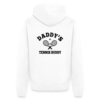 Daddy's Tennis Buddy - Veste à capuche bio Premium Unisexe - blanc - Dos - Thijin (182cm)