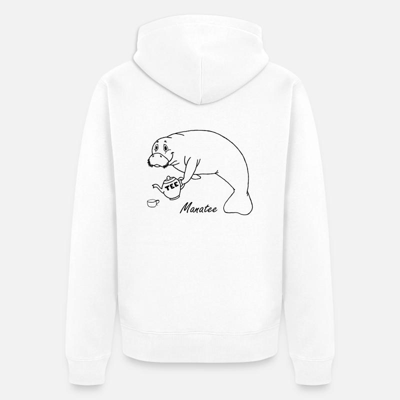 Manatee comme le thé - Veste à capuche bio Premium Unisexe - blanc