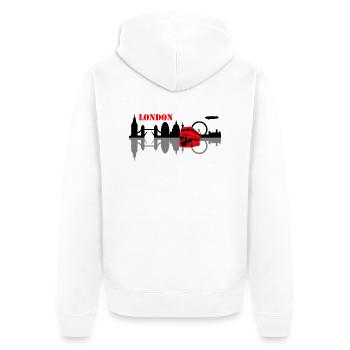 london skyline - Unisex Premium Bio Zip Hoodie - Weiß - Hinten - Thijin (182cm)