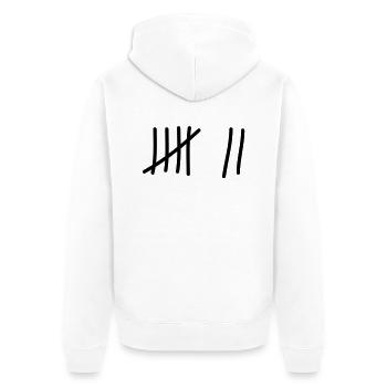 tage_zaehlen_7 - Unisex Premium Bio Zip Hoodie - Weiß - Hinten - Thijin (182cm)