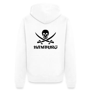 hambourg crâne pirate - Veste à capuche bio Premium Unisexe - blanc - Dos - Thijin (182cm)