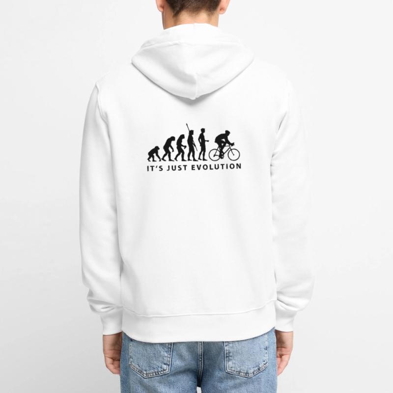 evolution_radfahrer_b Unisex Premium Bio Zip Hoodie