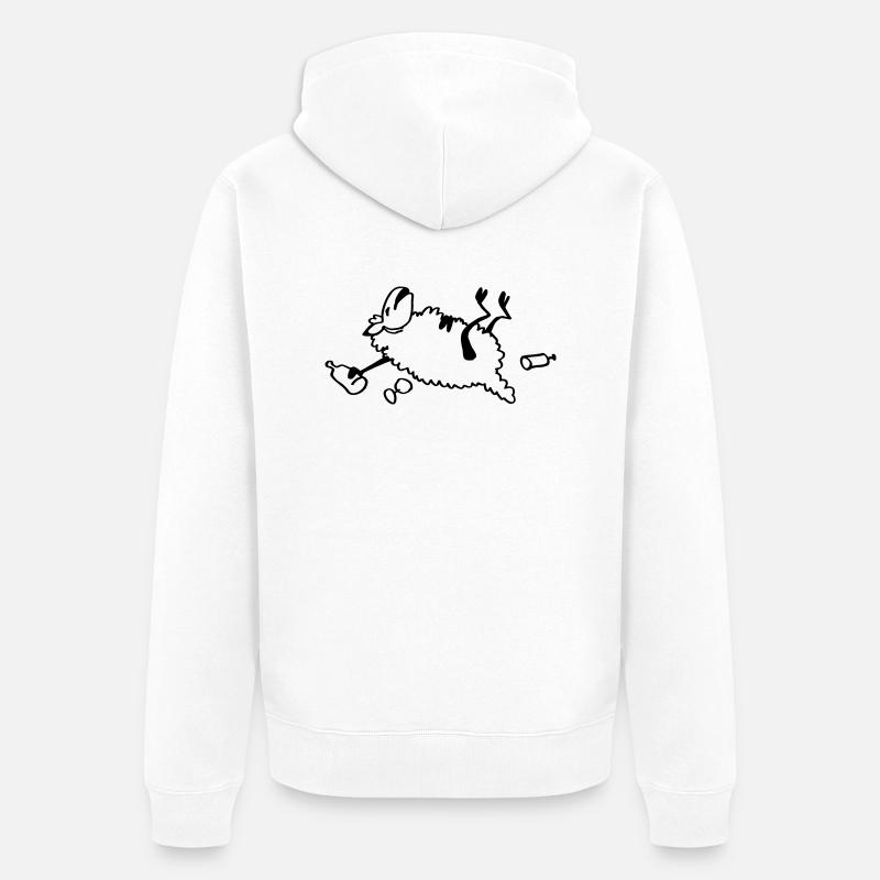 Moutons Drunken - Veste à capuche bio Premium Unisexe - blanc