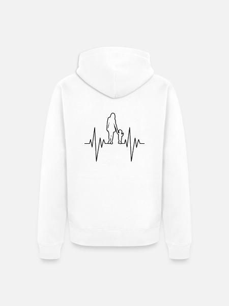 Mother And Son Pulse - Unisex Premium Organic Zip Hoodie - white