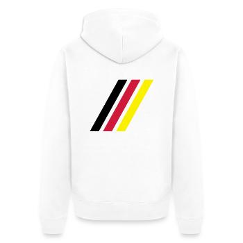 german stripe flag - Unisex Premium Bio Zip Hoodie - Weiß - Hinten - Thijin (182cm)