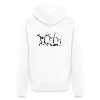 fashion team - Unisex Premium Organic Zip Hoodie - white - Back - Thijin (182cm)