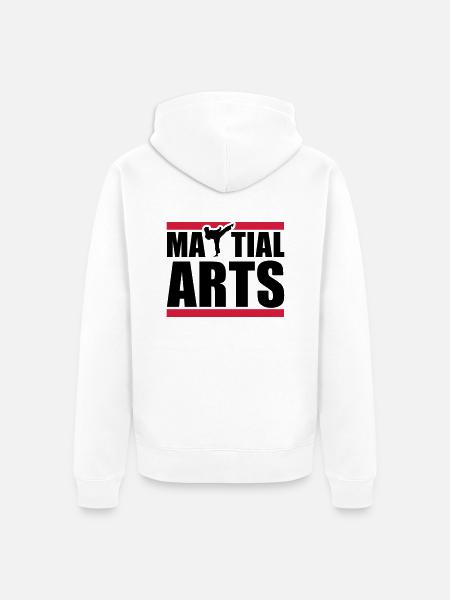 martial_arts_a2 - Veste à capuche bio Premium Unisexe - blanc