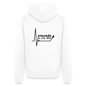 music_is_my_life - Veste à capuche bio Premium Unisexe - blanc - Dos - Thijin (182cm)