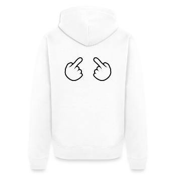 2 hands silhouette i show hand cartoon cartoon pointing - Unisex Premium Organic Zip Hoodie - white - Back - Thijin (182cm)