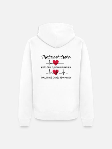 Medizinstudentin - Unisex Premium Bio Zip Hoodie - Weiß