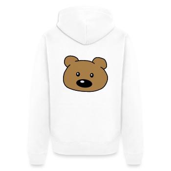 Mignon mignon mignon visage d’ours tête d’ours brune - Veste à capuche bio Premium Unisexe - blanc - Dos - Thijin (182cm)