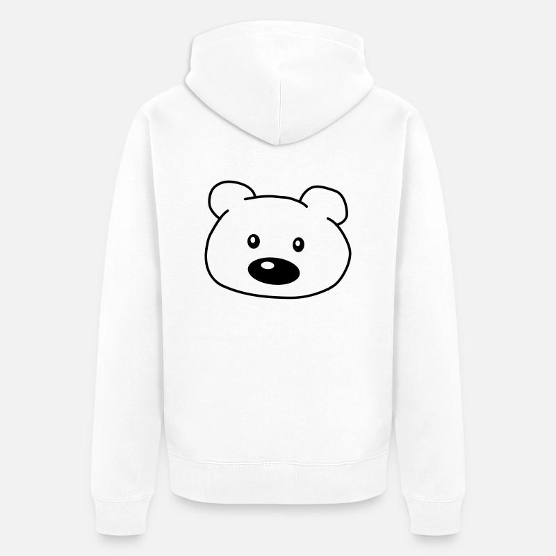 Bear Head - Unisex Premium Bio Zip Hoodie - Weiß