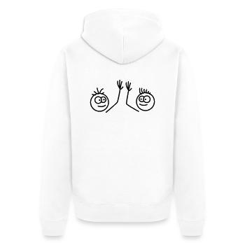 Bros - Unisex Premium Organic Zip Hoodie - white - Back - Thijin (182cm)