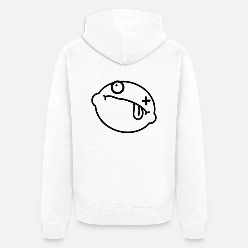 Dead Lemon Smiley - Veste à capuche bio Premium Unisexe - blanc