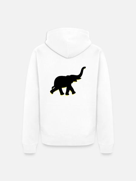 A big elephant with trunk - Unisex Premium Organic Zip Hoodie - white