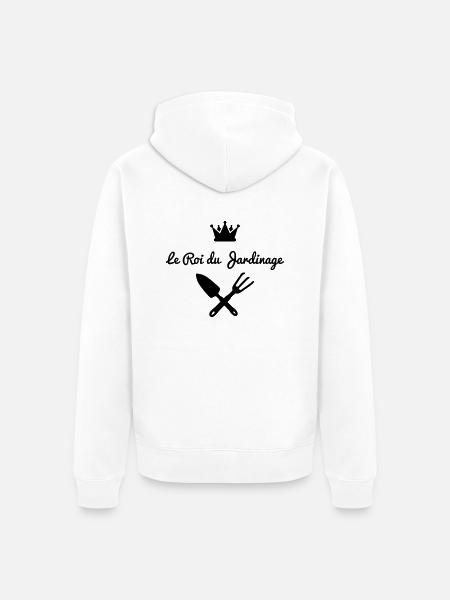 roi jardinage version 1 - Veste à capuche bio Premium Unisexe - blanc
