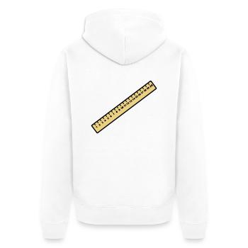 Ruler - Unisex Premium Organic Zip Hoodie - white - Back - Thijin (182cm)