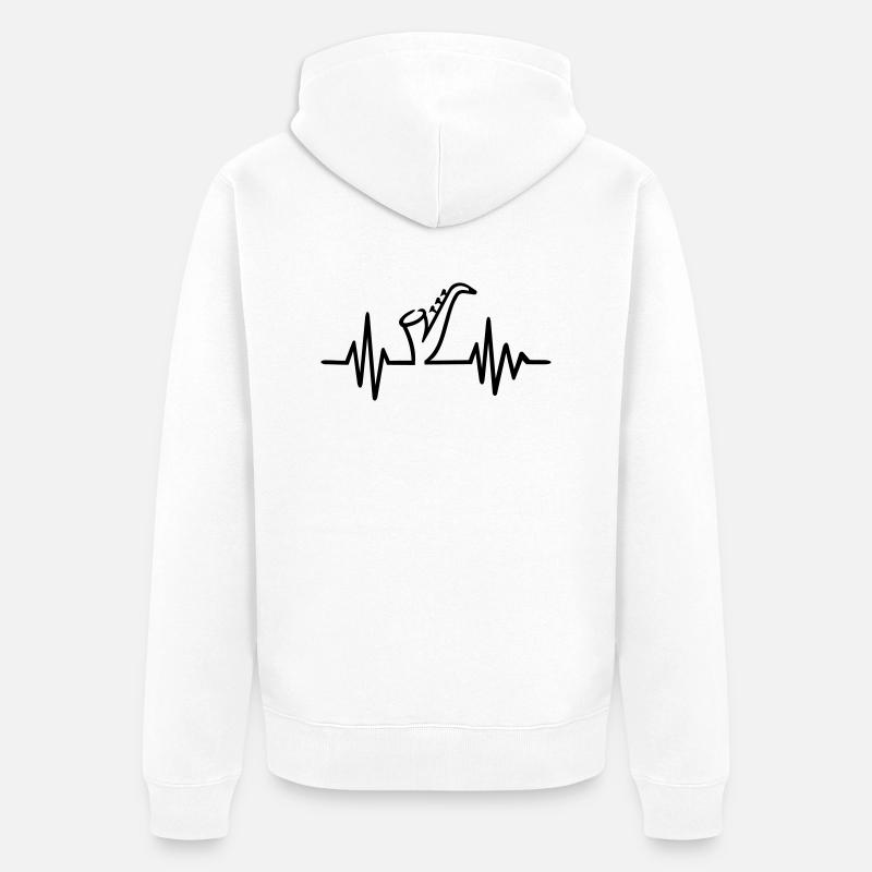Saxophone - Veste à capuche bio Premium Unisexe - blanc