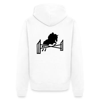 Show jumping - Unisex Premium Organic Zip Hoodie - white - Back - Thijin (182cm)