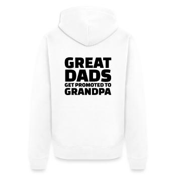 Great dads get promoted to grandpa - Veste à capuche bio Premium Unisexe - blanc - Dos - Thijin (182cm)