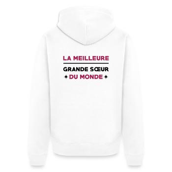 Soeur / Sœur / Sœurette / Soeur / Naissance - Veste à capuche bio Premium Unisexe - blanc - Dos - Thijin (182cm)