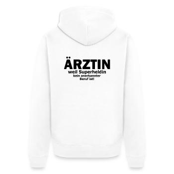 ärztin - Unisex Premium Bio Zip Hoodie - Weiß - Hinten - Thijin (182cm)