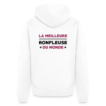 Ronfleur / Ronfleuse / Ronfler / Ronflement - Veste à capuche bio Premium Unisexe - blanc - Dos - Thijin (182cm)