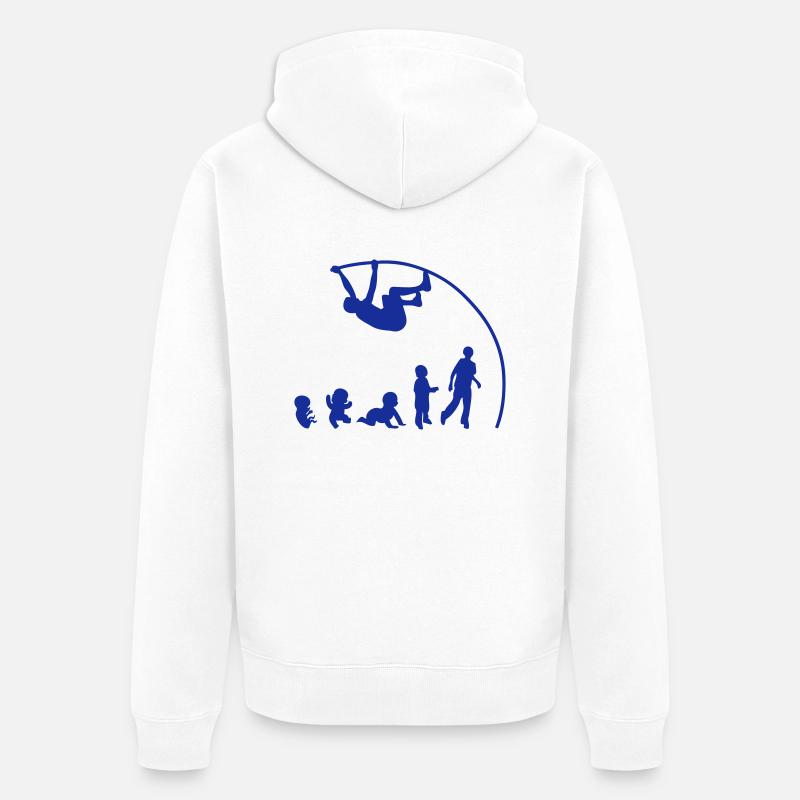 evolution saut perche - Veste à capuche bio Premium Unisexe - blanc