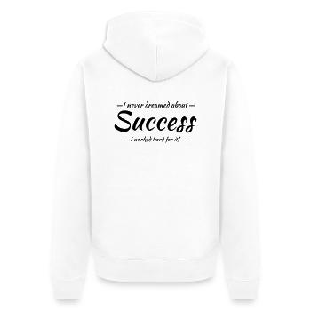 Success - Unisex Premium Organic Zip Hoodie - white - Back - Thijin (182cm)